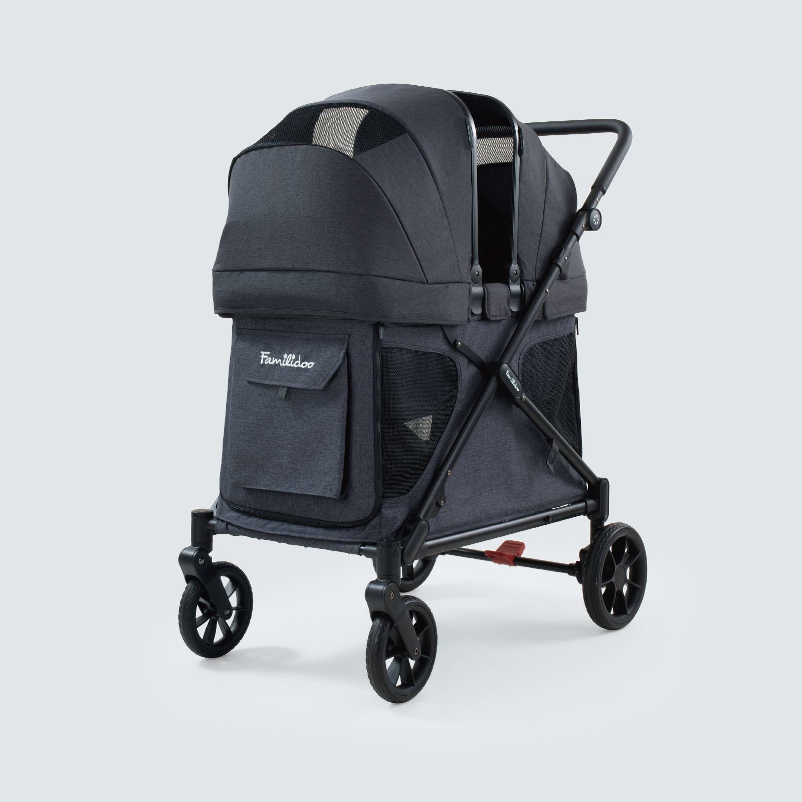 double wagon stroller Familidoo Q2 Multi-Use Kids Wagon Stroller – Foldable, Lightweight & All-Terrain for Kids & Pets – 5-Point Safety Harness, Rain Cover & Compact Travel