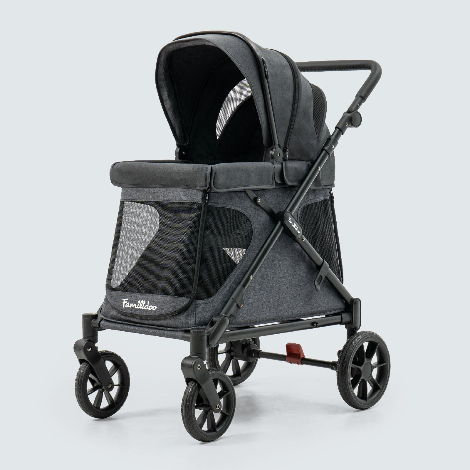 the stroller wagon Familidoo Q1 2.0 Multi-Use Kids Wagon Stroller – Foldable, Lightweight & All-Terrain for Kids & Pets – 5-Point Safety Harness, Rain Cover & Compact
