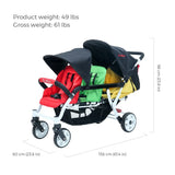 3 Seat Stroller - for Triplet with Infant Seat (H3E) Familidoo