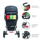 3 Seat Stroller - for Triplet with Infant Seat (H3E) Familidoo