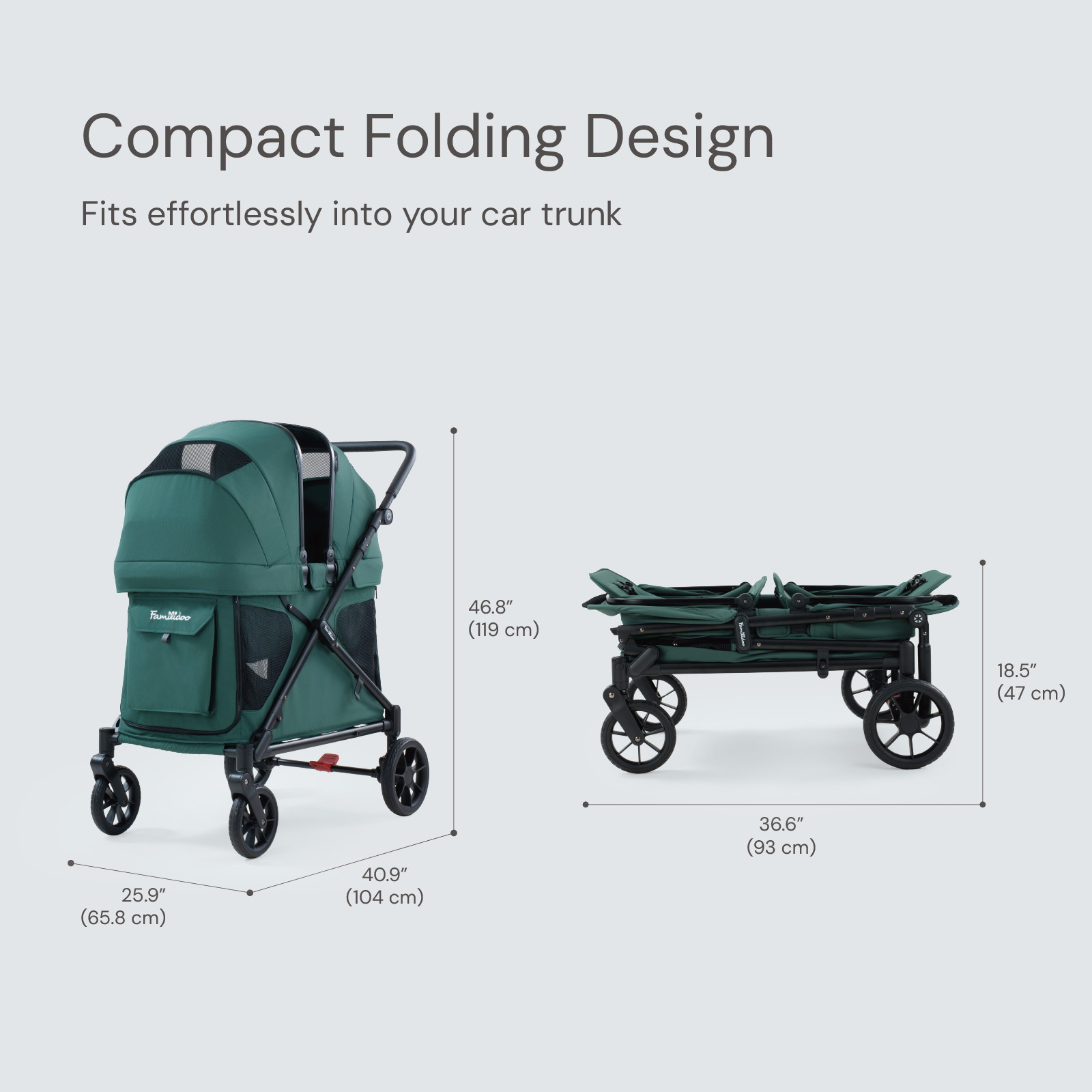 lightweight stroller wagon Familidoo Q2 Multi-Use Kids Wagon Stroller – Foldable, Lightweight & All-Terrain for Kids & Pets – 5-Point Safety Harness, Rain Cover & Compact Travel