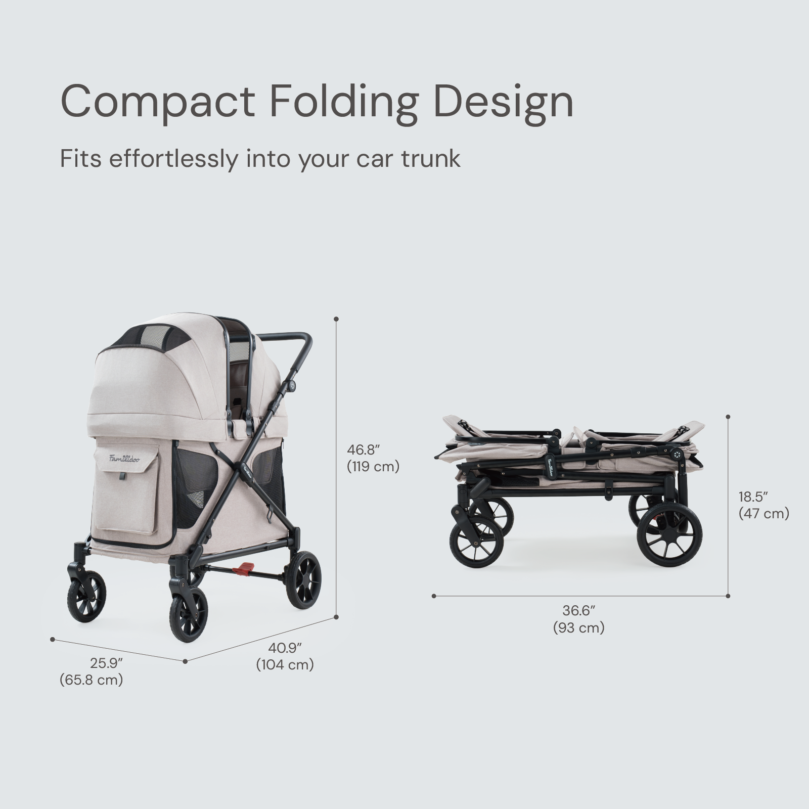 stroller wagon canada Familidoo Q2 Multi-Use Kids Wagon Stroller – Foldable, Lightweight & All-Terrain for Kids & Pets – 5-Point Safety Harness, Rain Cover & Compact Travel Design – Up to 132 lbs (Ash Rose) –