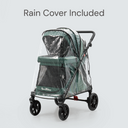 Q1 2.0 Stroller Wagon | Emerald Green, Included Rain Cover And Travel Bag