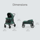 Q1 2.0 Stroller Wagon | Emerald Green, Included Rain Cover And Travel Bag