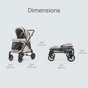 Q1 2.0 Stroller Wagon | Ash Rose, Included Rain Cover And Travel Bag
