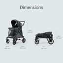 Q1 2.0 Stroller Wagon | Charcoal Gray, Included Rain Cover And Travel Bag