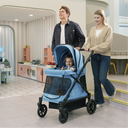 Q1 2.0 Stroller Wagon | Denim Blue, Included Rain Cover And Travel Bag