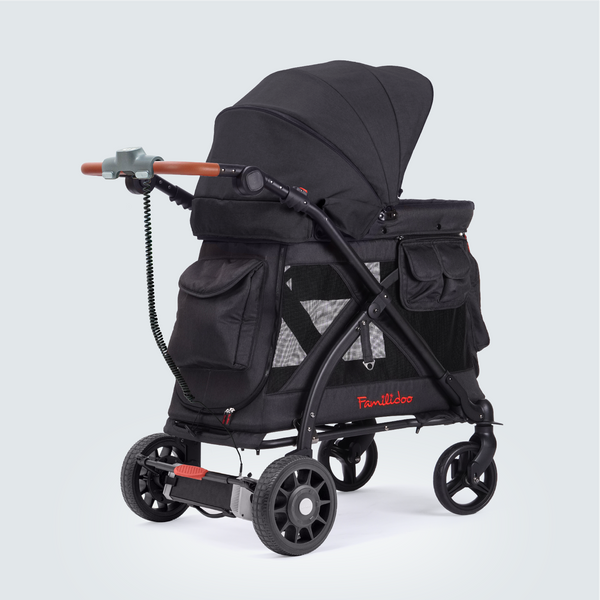 MJ01 2.0 Stroller Wagon with Removable Bassinet, Seat & Snack Tray | Black