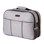 Grey baby cot and diaper bag