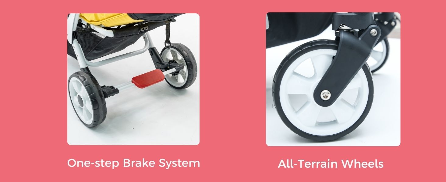 Double Stroller Familidoo H3E Triple Stroller Reclining Seats