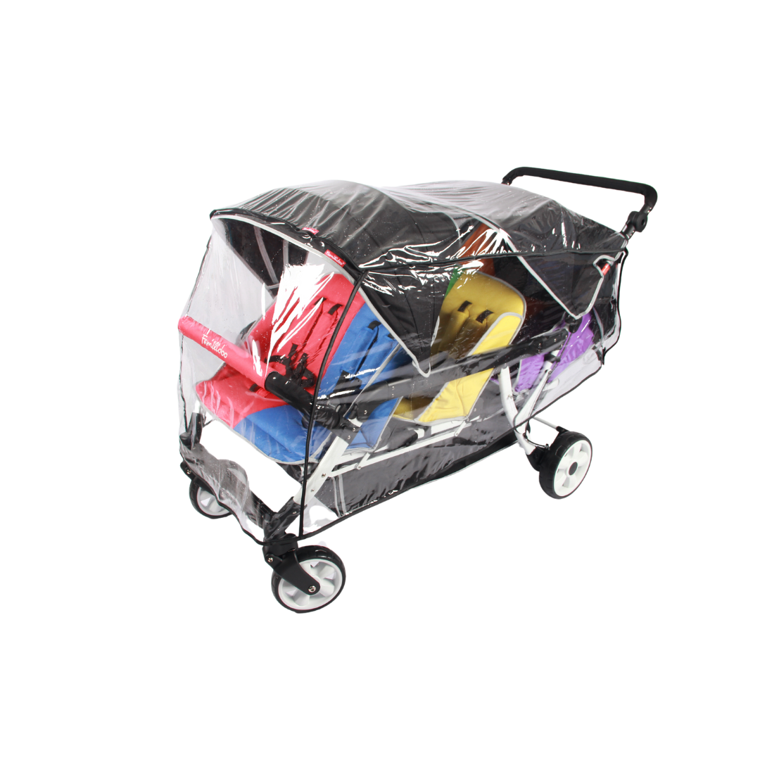 6 Seat Stroller with Infant Seat and Double Canopy H6E Daycare Str familidoo